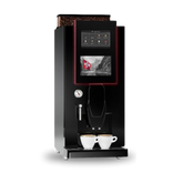Aequator Salvador Touch volautomatische koffiemachine in een moderne zwarte uitvoering, voorzien van een touchscreenbediening en ingebouwde bonenmaler. Geschikt voor het snel en eenvoudig bereiden van diverse koffiespecialiteiten.
